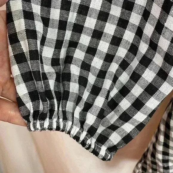 Daisy Street Black & White Gingham Checked Wrap Dress.  Size 10. - Picture 6 of 10